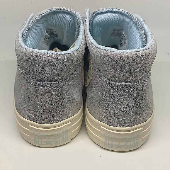 Converse CTAS Madison Mid Sneakers Women’s 6.5 Silver Metallic Suede - Picture 4 of 11